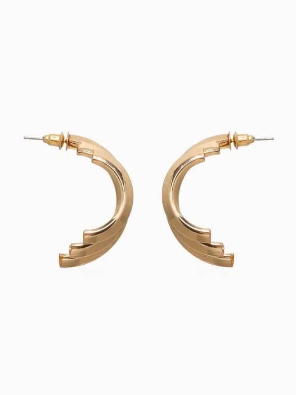 Серьги металл &laquo;Трио&raquo;, на увеличение, цвет золото