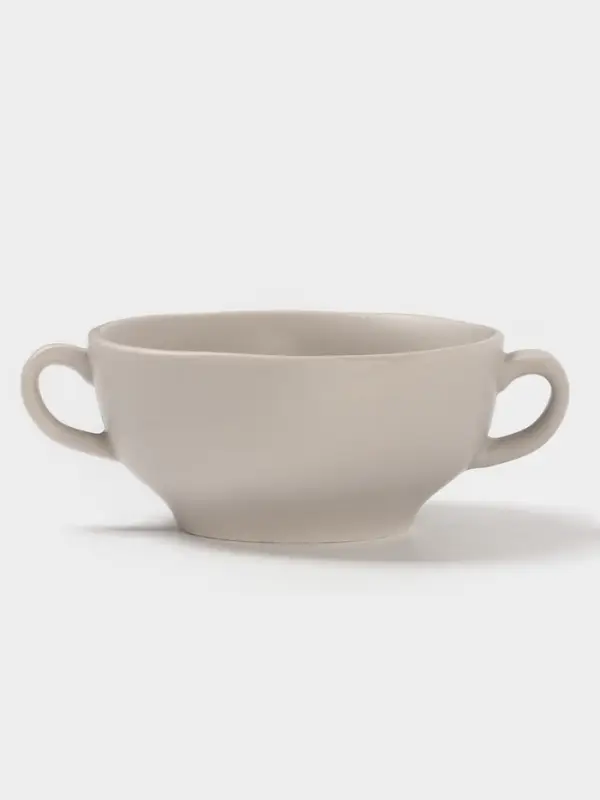 Бульонница с блюдцем Magistro Potter, 255 мл, фарфор, светло-серая