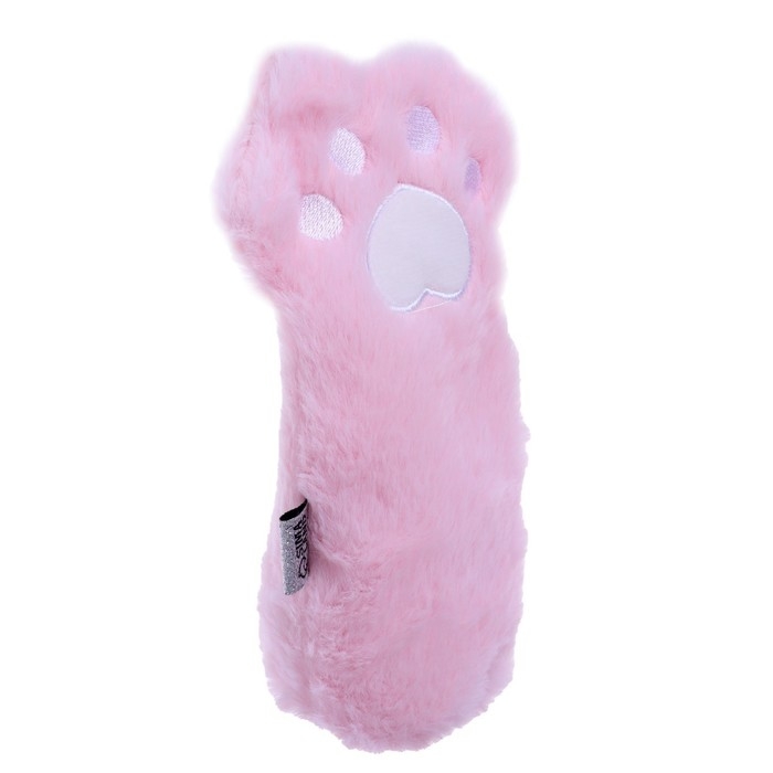 Пенал мягкий 1 отделение, 120 х 230 мм, плоский, меховой, Calligrata Пенал мягкий 1 отделение, 120 х 230 мм, плоский, меховой, Calligrata "Кошачья лапка" розовый