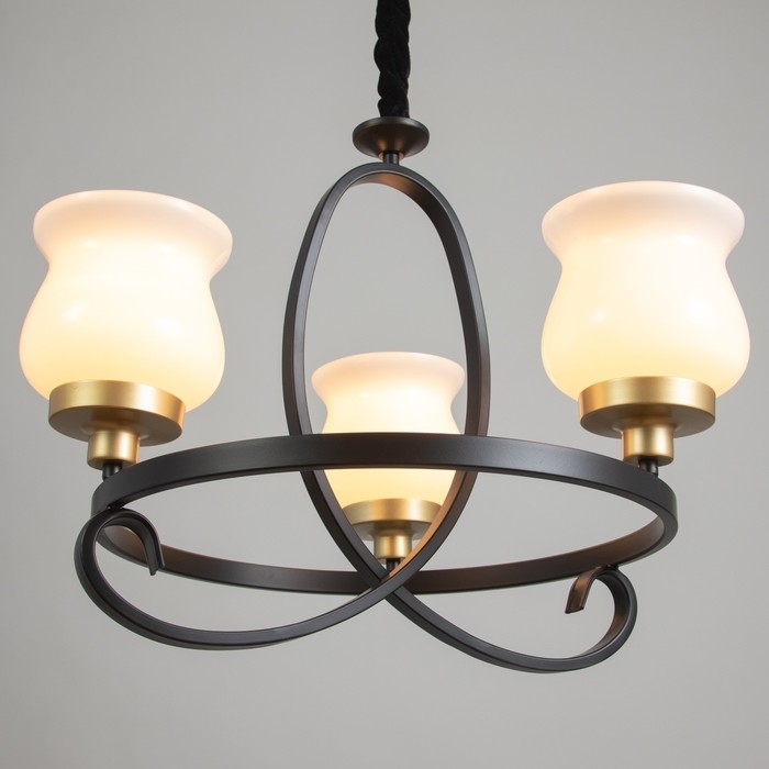 Люстра Люстра "Кантри" 3х40Вт Е27 черно-золотой 50х50х50 см BayerLux