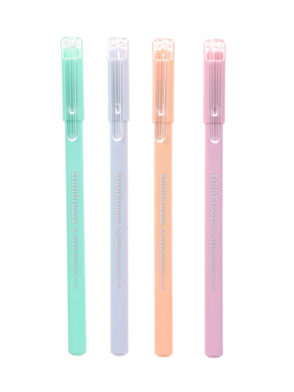 Ручка гелевая ErichKrause G-Reed Stick Pastel Bloom, 0.38мм, синяя