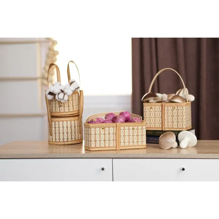 Корзина для хранения Доляна Nature, 14&times;14&times;13, бамбук