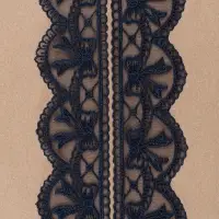 Кружево на сетке, 55 мм, 11&plusmn;1 м, тёмно-синее