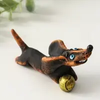 Фигурка полистоун &laquo;Такса с мячом&raquo;, 4.5&times;9&times;4.3 см
