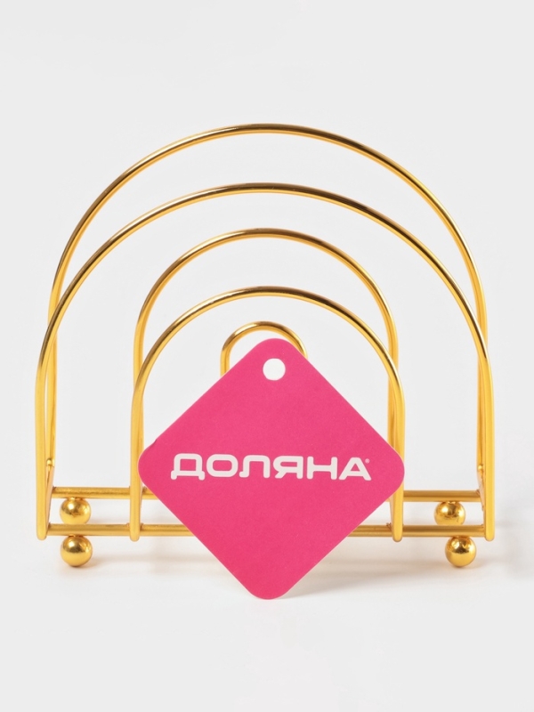 Салфетница Доляна «Лайн», золото Салфетница Доляна «Лайн», золото
