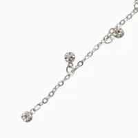 Цепочка со стразами 4 мм. L=100 см, мелкое плетение 2*1,8 мм, цвет серебро