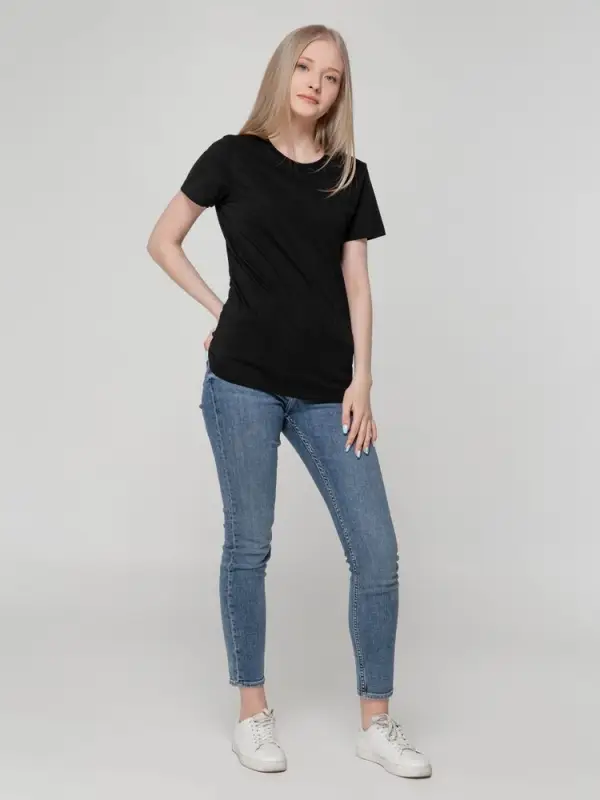 Футболка женская T-bolka Lady, черная, размер S