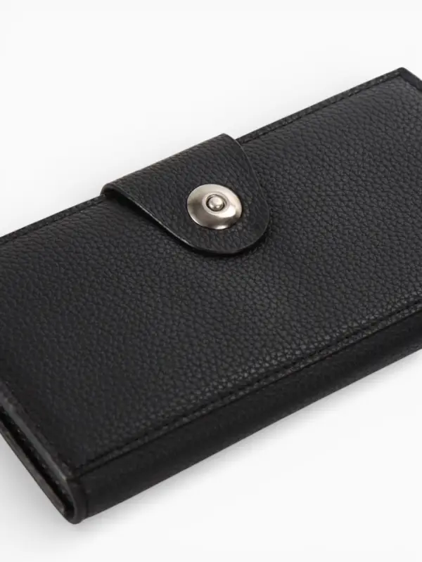 Портмоне мужское &laquo;Кайс&raquo;, на магните, отдел для карт, монет, чёрное