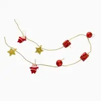 Бусы на ёлку &laquo;Звёзды, шарики, подарки&raquo;, 90 см, красно - золотистые