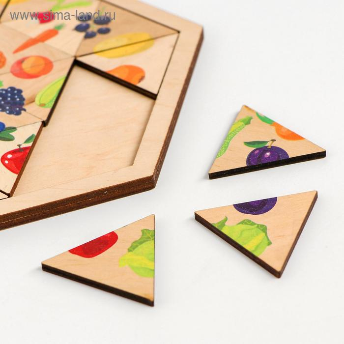 Пазл деревянный «Овощи, фрукты, ягоды. Занимательные треугольники» Пазл деревянный «Овощи, фрукты, ягоды. Занимательные треугольники»