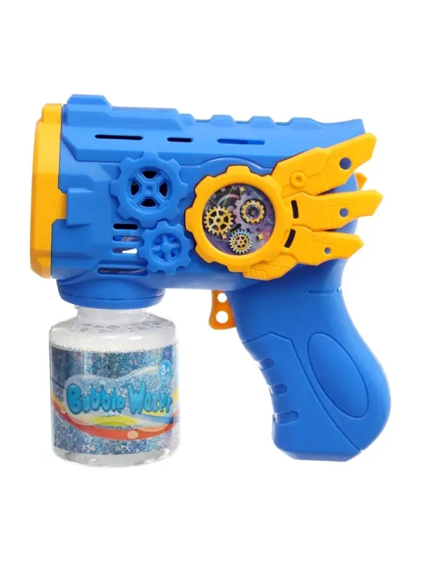 Генератор мыльных пузырей &laquo;Бластер&raquo;, световые эффекты, работает от батареек, цвет синий