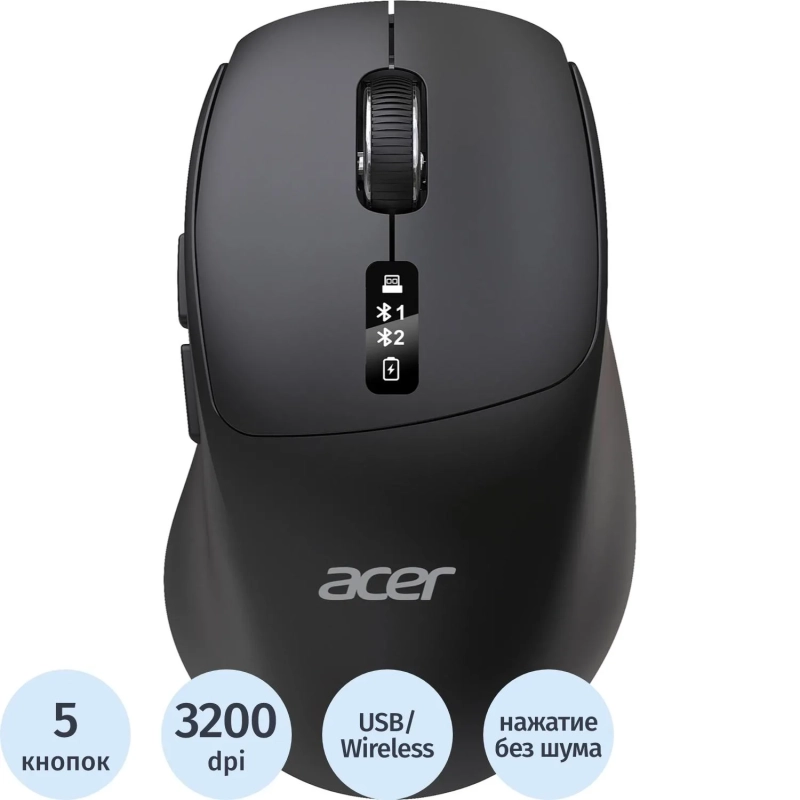 Мышь компьютерная Acer OMR503 черн,3200dpi,BT/Radio/USB(ZL.MCE11.01B)
