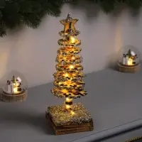 Фигура деревянная &laquo;Ёлочка&raquo;, 30&times;10&times;10 см, 35 LED, от батареек AAx2, свечение тёплое белое