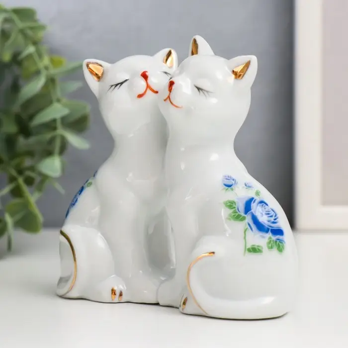 Фигурка керамика &laquo;2 котёнка в цветочек&raquo;, 9.5&times;4.5&times;10.6 см