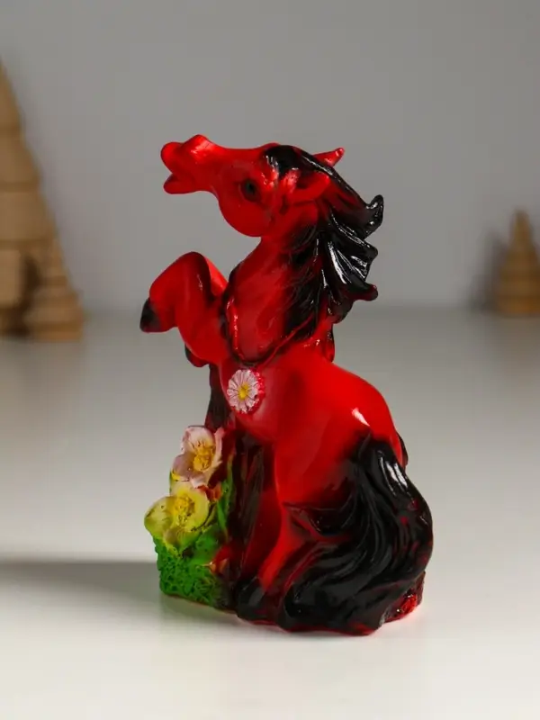 Копилка Копилка "Огненный конь с цветами" 14,5х12,5х6,5 см,