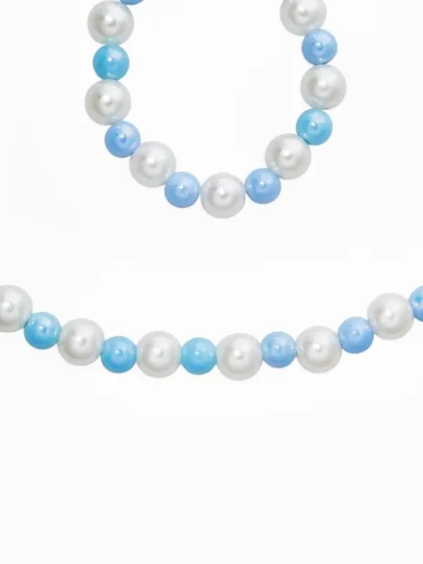 Набор детских украшений &laquo;Выбражулька. Жемчуг&raquo;, 2 предмета: бусы 35 см, браслет, d=6 см, белый, голубой