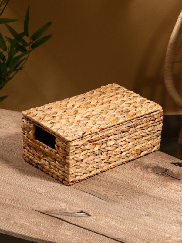 Корзина плетеная 32х20х14 см, +/- 3 см. водный гиацинт