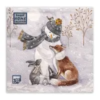 Салфетки новогодние бумажные Home Collection Classic &laquo;Снеговик и его друзья&raquo;, 3 слоя, 33&times;33 см, 20 шт.