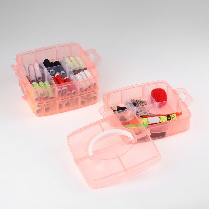 Швейный набор, 75 предметов, в трёхъярусном боксе, 16 × 15 × 12,5 см, цвет МИКС Швейный набор, 75 предметов, в трёхъярусном боксе, 16 × 15 × 12,5 см, цвет МИКС