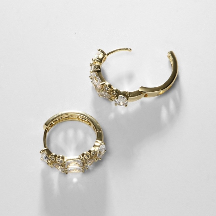 Серьги-кольца XUPING императрица, яркие, цвет белый золоте Серьги-кольца XUPING императрица, яркие, цвет белый золоте