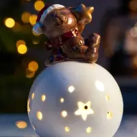 Светодиодная фигура &laquo;Медвежонок на шаре&raquo;, 13.2&times;8.8&times;8.8 см, 1 LED, керамика, от батареек LR44&times;3, тёплый белый свет