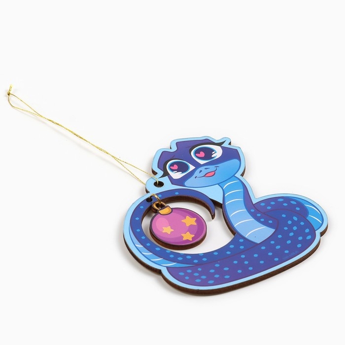 Ёлочная игрушка новогодняя «Змейка», на Новый год, 8,5 х 9,6 см Ёлочная игрушка новогодняя «Змейка», на Новый год, 8,5 х 9,6 см