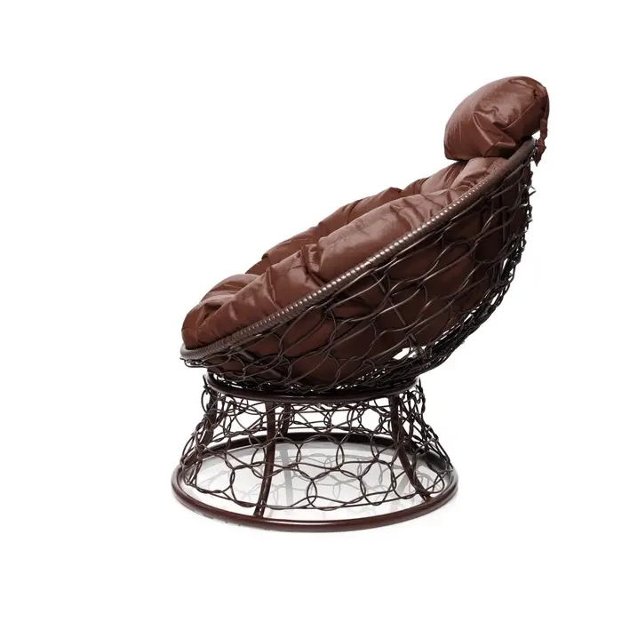 Кресло «Папасан» с искусственным ротангом, 77×81×68 см, коричневое, коричневая подушка Кресло «Папасан» с искусственным ротангом, 77×81×68 см, коричневое, коричневая подушка