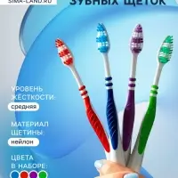 Набор зубных щеток &laquo;Мой выбор&raquo; Classic, средней жёсткости, 4 штуки
