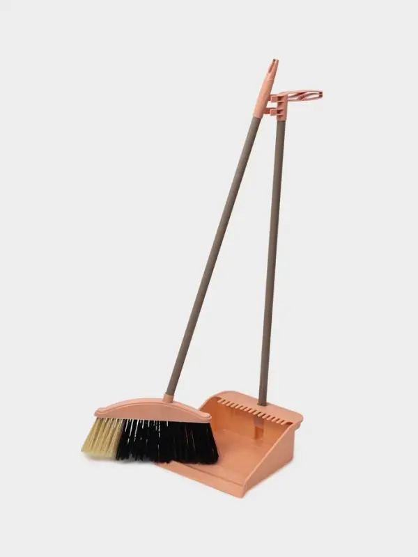 Щётка для пола: совок 24&times;25&times;81 см, щётка 24 см, персиковая