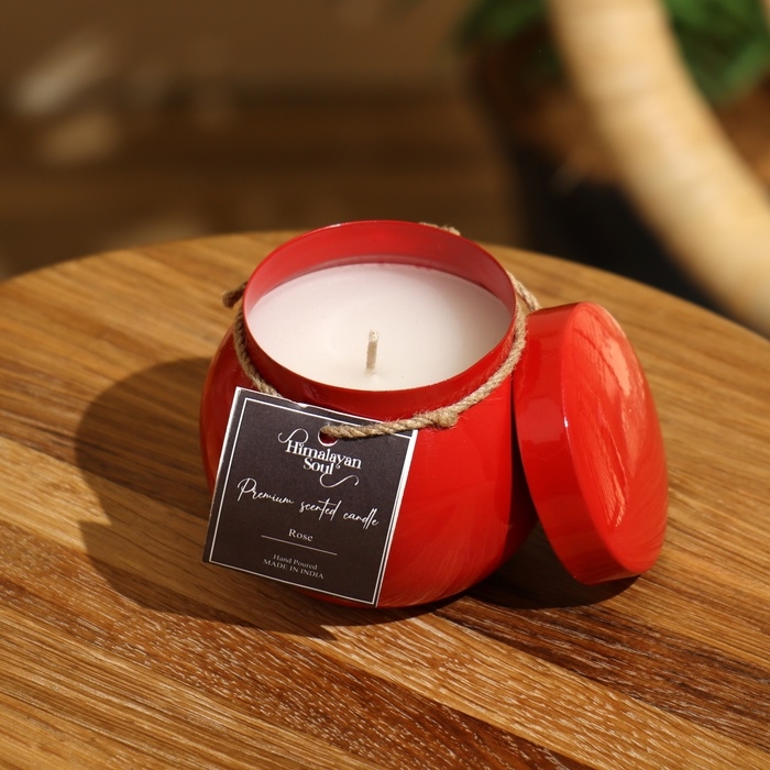 Свеча ароматическая в баночке 150 гр, парафин, rose Свеча ароматическая в баночке 150 гр, парафин, rose