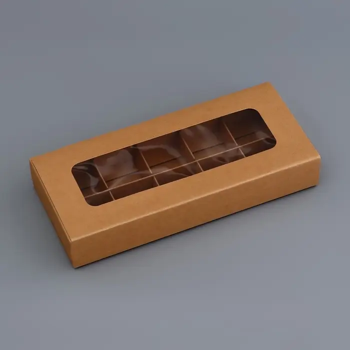 Коробка для 10 конфет, крафт, 9.8×22×3.5 см Коробка для 10 конфет, крафт, 9.8×22×3.5 см
