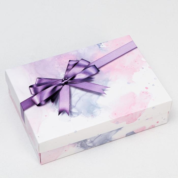 Коробка подарочная «Бант», сиреневая, 21 х 15 х 5 см Коробка подарочная «Бант», сиреневая, 21 х 15 х 5 см