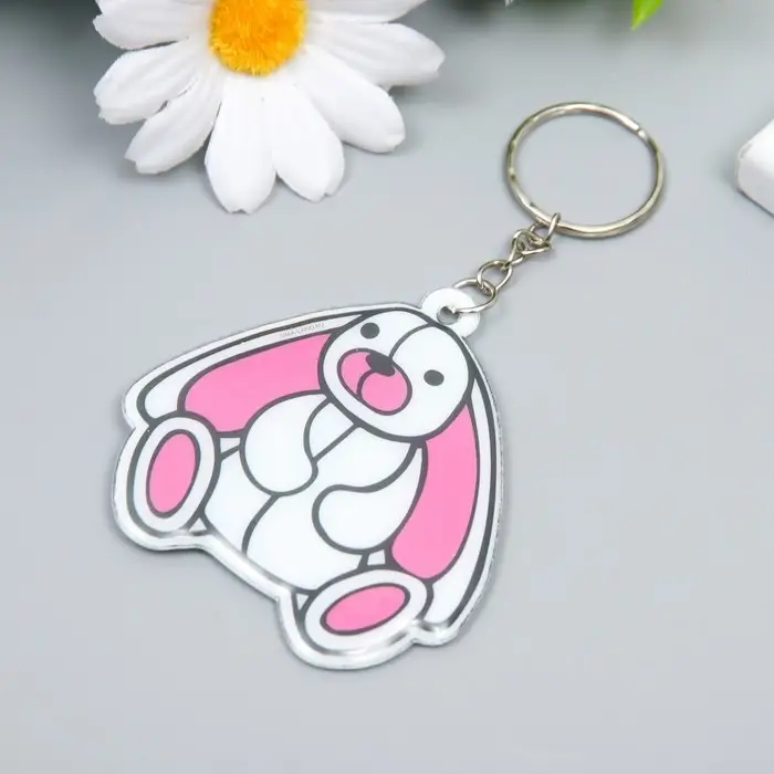 Брелок для ключей на кольце &laquo;Милый зайка&raquo;, PVC, 6&times;6.2 см