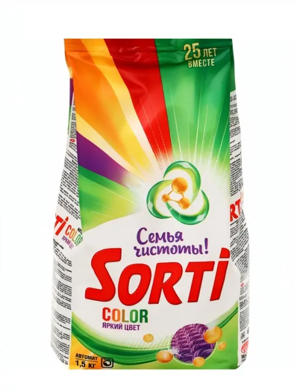 Порошок стиральный  Sorti Сочный цвет Color Автомат м/у 1.5 кг