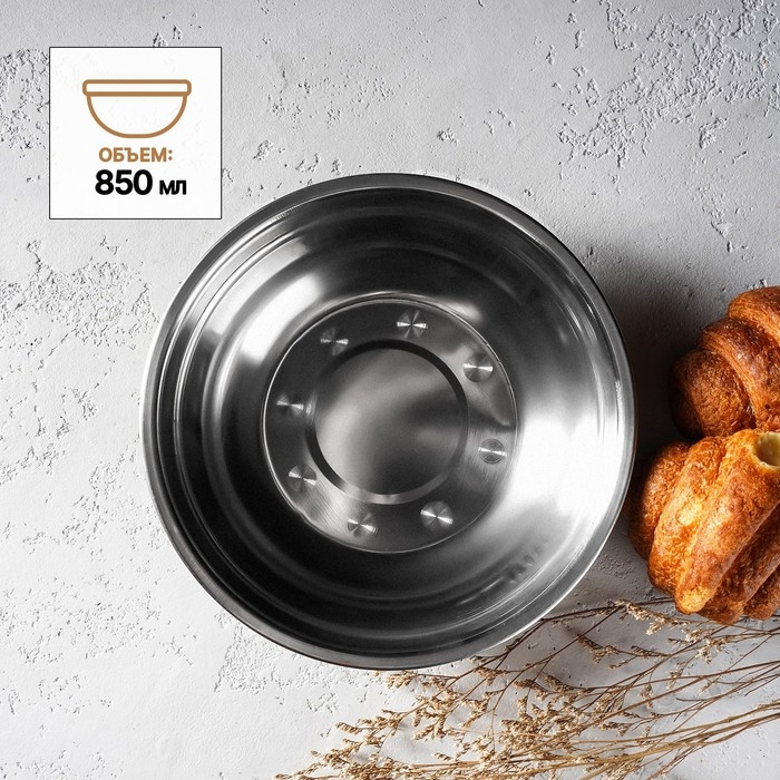 Миска из нержавеющей стали «Мэйли», 850 мл, 21×5 см Миска из нержавеющей стали «Мэйли», 850 мл, 21×5 см