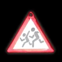 Светоотражающий элемент &laquo;Знак&raquo;, двусторонний, 6&times;4.3 см, белый, красный