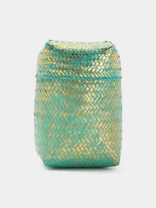 Корзинка плетёная &laquo;Голден&raquo;, 16&times;16&times;23 см, голубая