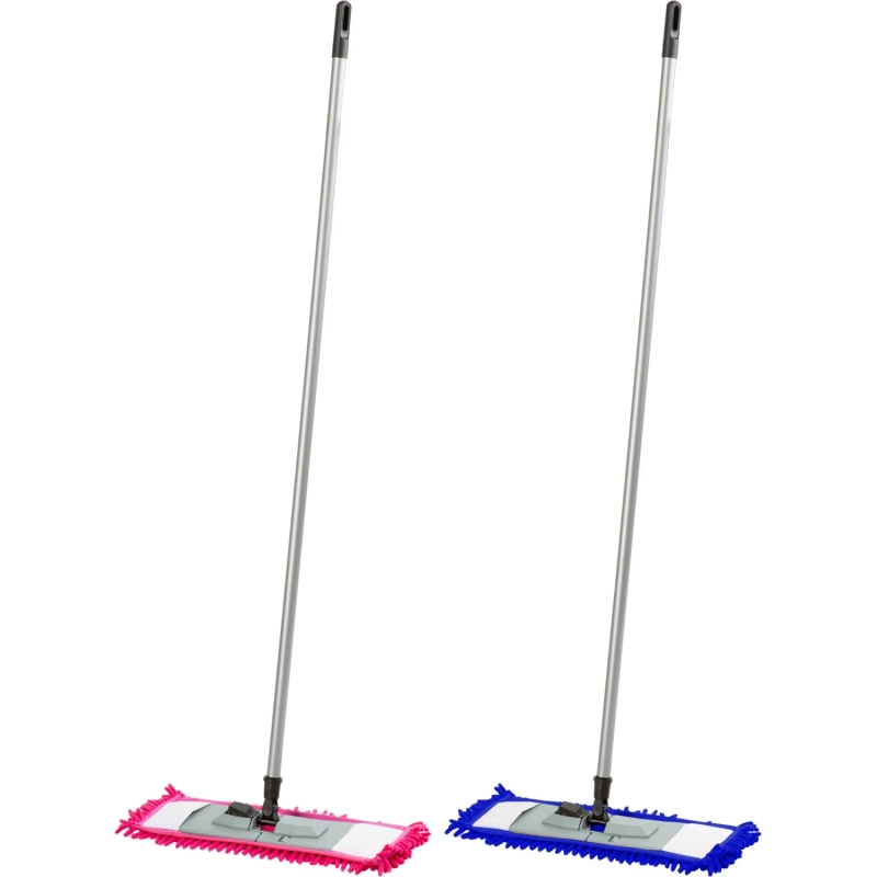 Швабра флаундер для пола пласт 47х16 в сборе с насад Chenille микрофSV5104