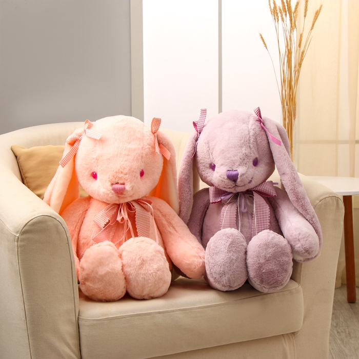 Мягкая игрушка «Зайка», с бантиками, 60 см, цвет МИКС Мягкая игрушка «Зайка», с бантиками, 60 см, цвет МИКС