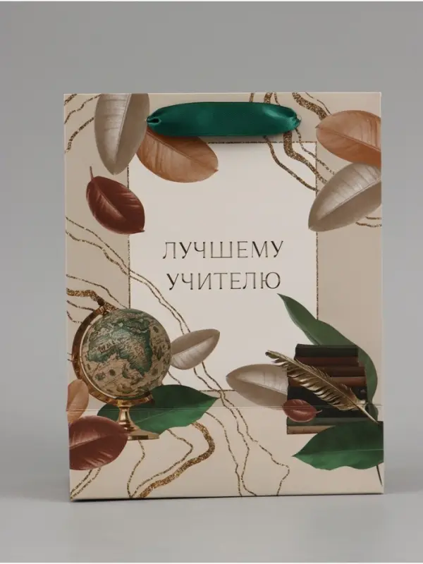 Пакет подарочный ламинированный, упаковка, &laquo;Лучшему учителю&raquo;, MS 18&times;23&times;10 см