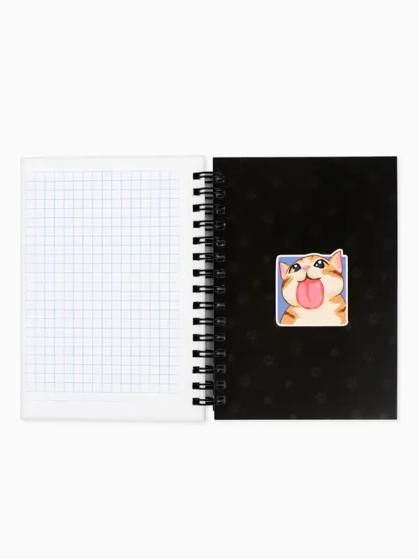 Записная книжка А6, 100 листов, в клетку &laquo;Мемные коты&raquo;