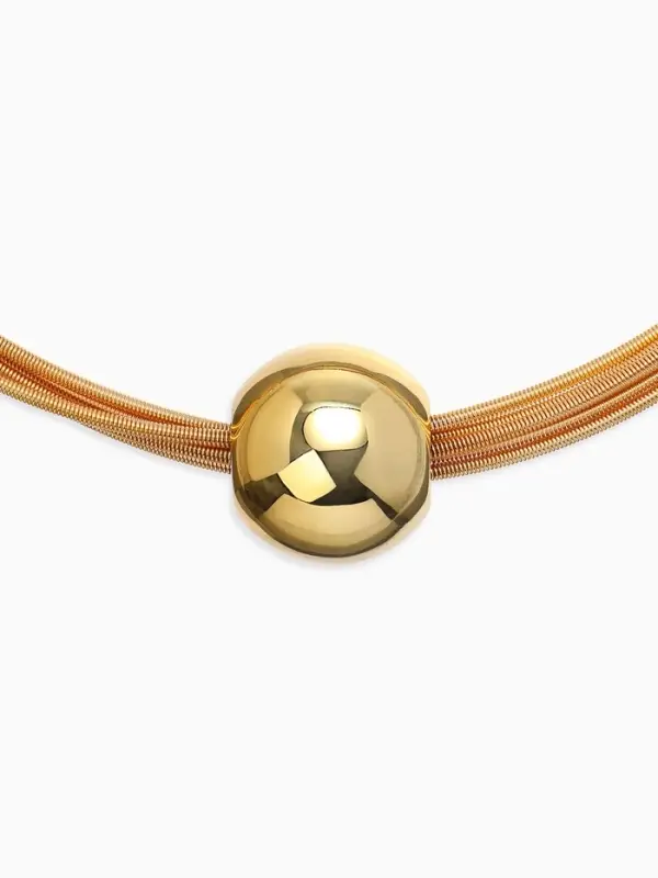 Набор 2 пред-та: колье, браслет Набор 2 пред-та: колье, браслет "Бусина на нитях", цвет золото