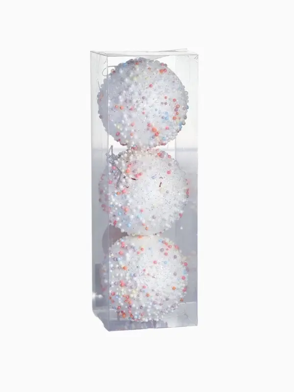 Ёлочные игрушки &laquo;Абель&raquo;, шары новогодние, d=8 см, 3 шт., колор