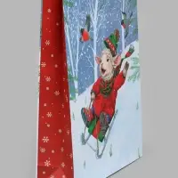 Пакет подарочный &laquo;Коза на санках&raquo;, 33&times;10&times;42.5 см