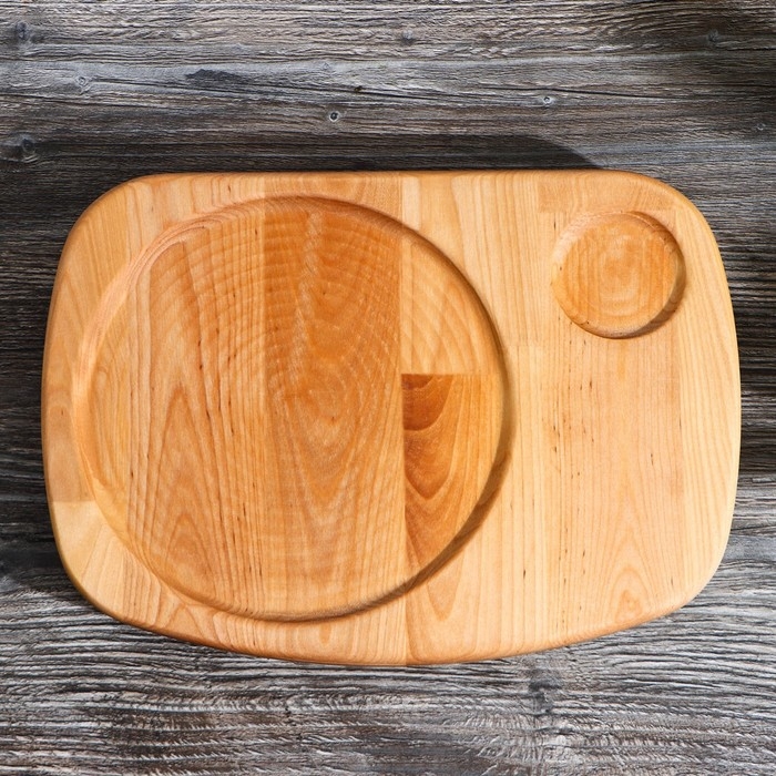 Подставка для сковороды Adelica, для подачи горячего, пропитано минеральным маслом, 30,5×22 см, d=19 см, d=6 см, берёза Подставка для сковороды Adelica, для подачи горячего, пропитано минеральным маслом, 30,5×22 см, d=19 см, d=6 см, берёза