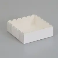 Коробочка для печенья, белая, 15 х 15 х 5 см набор 5 шт