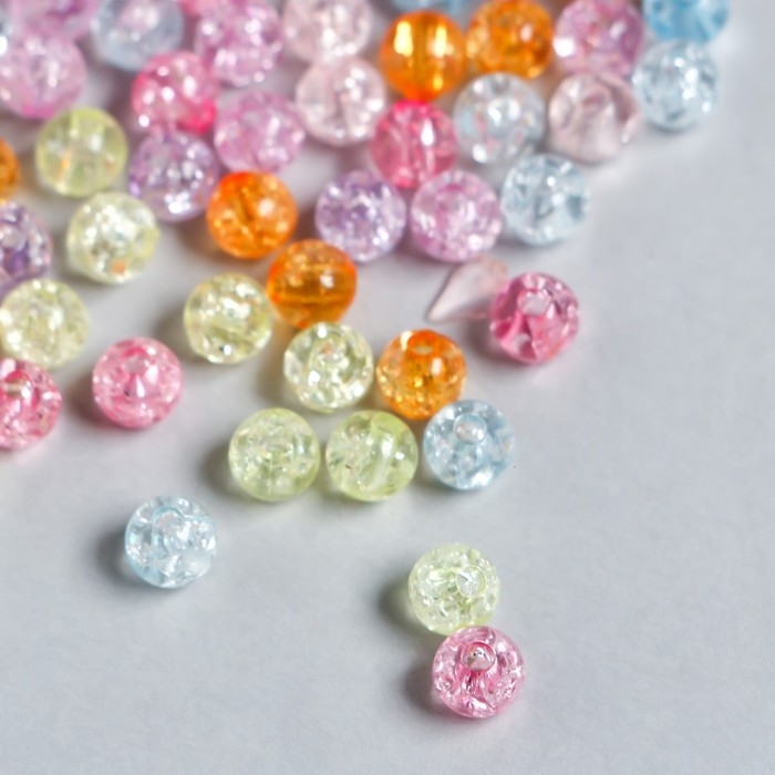 Бусины для творчества пластик Бусины для творчества пластик "Полупрозрачный шарик" набор 25 гр МИКС 0,6х0,6х0,6 см