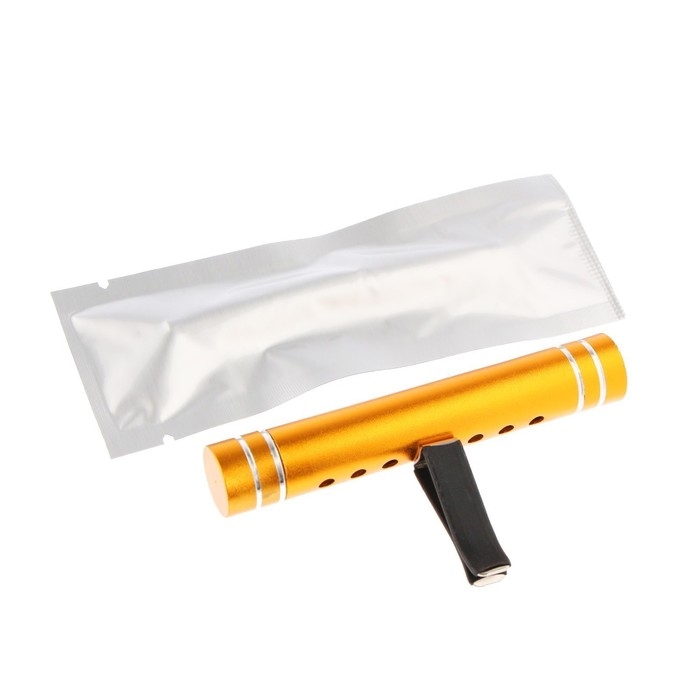 Ароматизатор в дефлектор Grand Caratt, металл, 8 см, апельсин, золотой Ароматизатор в дефлектор Grand Caratt, металл, 8 см, апельсин, золотой