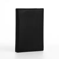 Портмоне мужское, без застёжки, 3 в 1, автодокументы, паспорт, чёрное