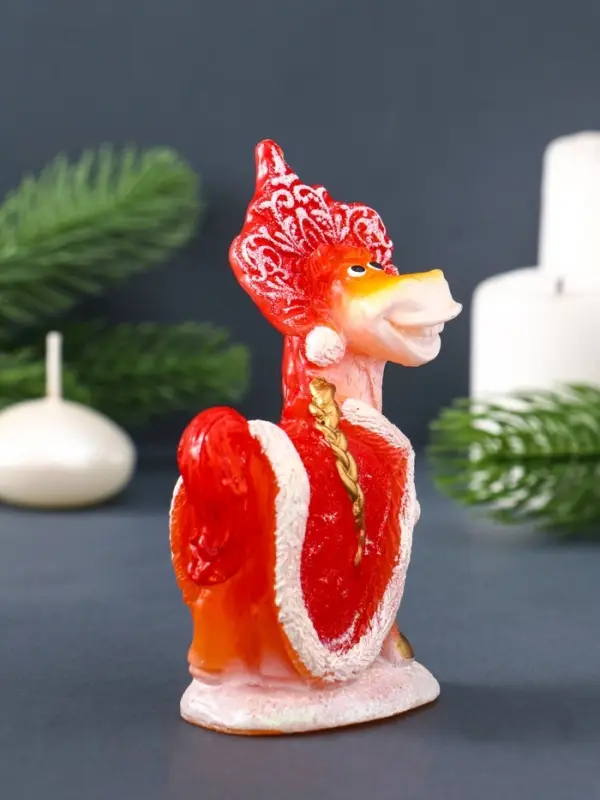Свеча фигурная "Лошадка-снегурочка" 7х4,5х12,5 см, цв. красный
